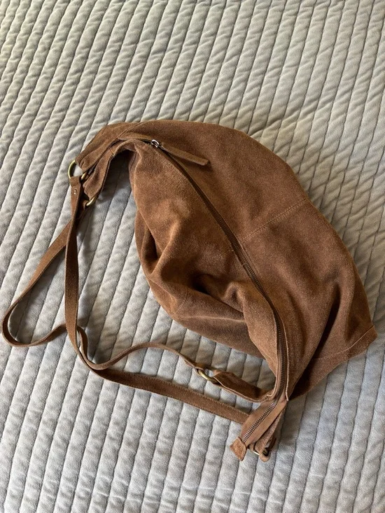 Free People Chestnut Suede Hobo Bag - Picture 3 of 5